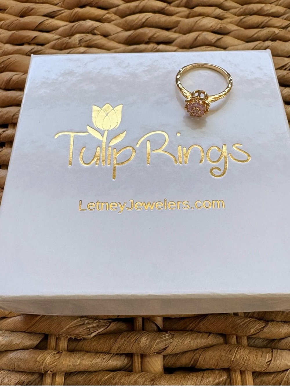 Letney Jewelers Tulip Ring- 14k Gold Filled- Pink Tourmaline- Size 7